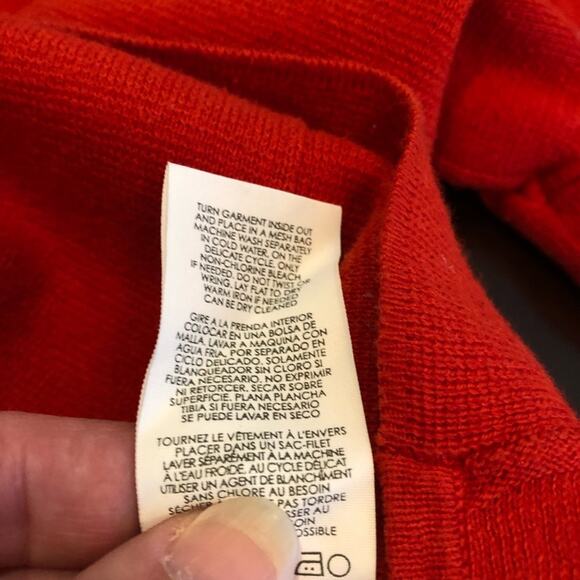 Cabi Passage red mixed ribbed knit snap front v neck cardigan size Medium #3888 - Picture 9 of 14